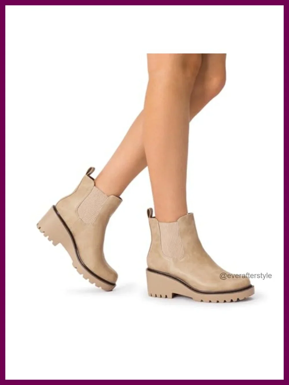 Faux Leather Chelsea Wedge Ankle Booties Platform Round Toe Slip On